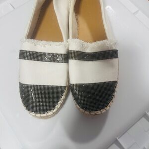 Kendall & Kylie Black and Cream Espadrilles